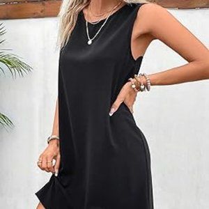 Black Sleeveles A Line Chiffon Minimalist Wilfred Sabatier Dress size XS